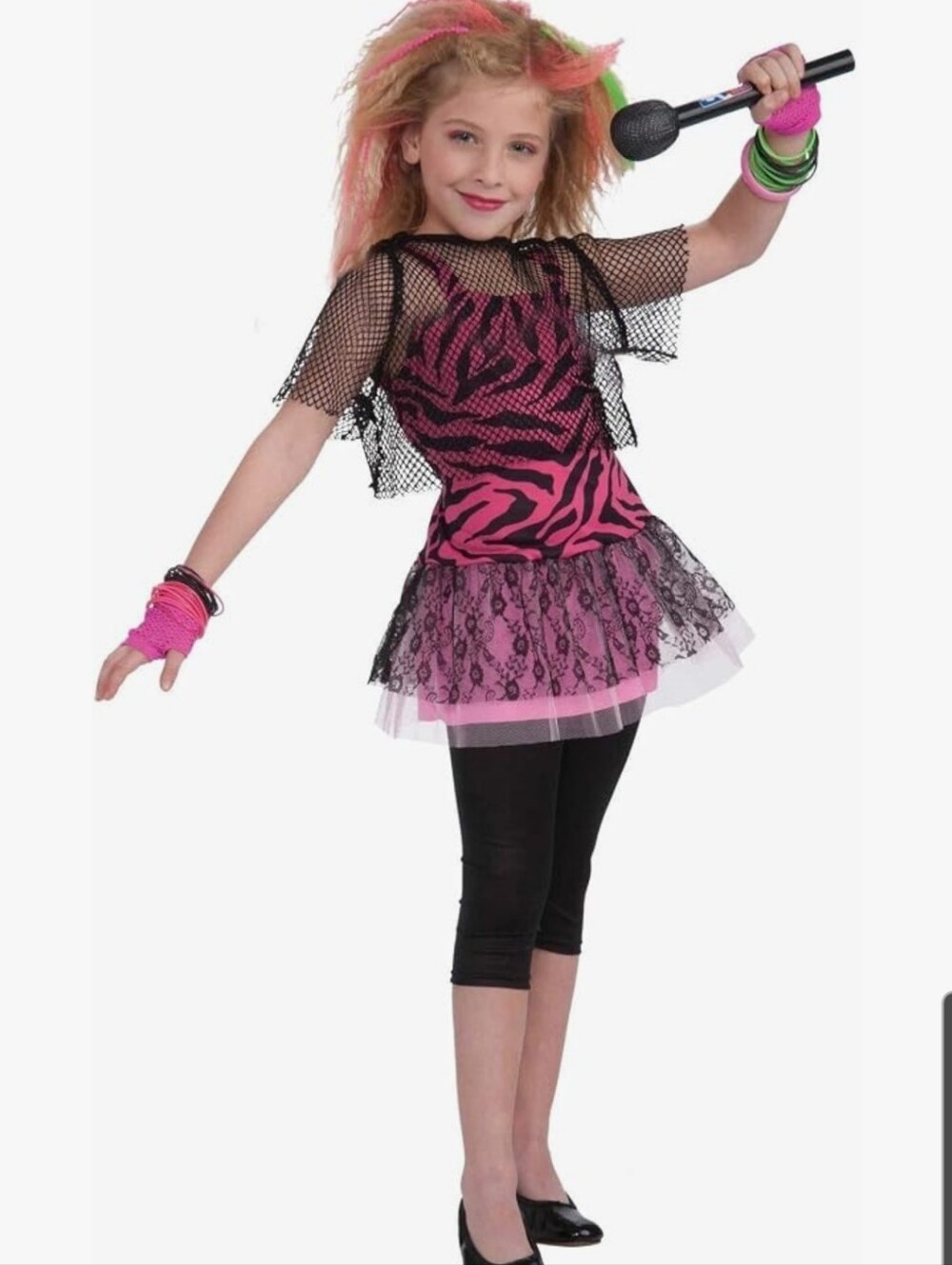Rubie's Pink and Black 80's Zebra Rock Star Costume Size Med